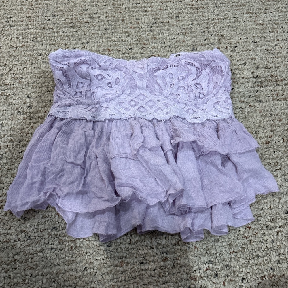 Free People Adella Strapless Underwire Camisole Size Medium with lace detailing